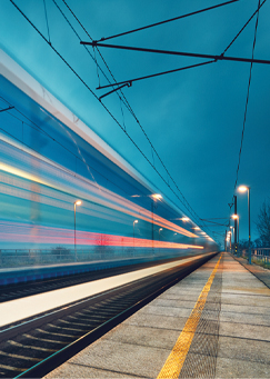 Train by tracks